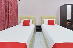 Desk, free WiFi, bed sheets