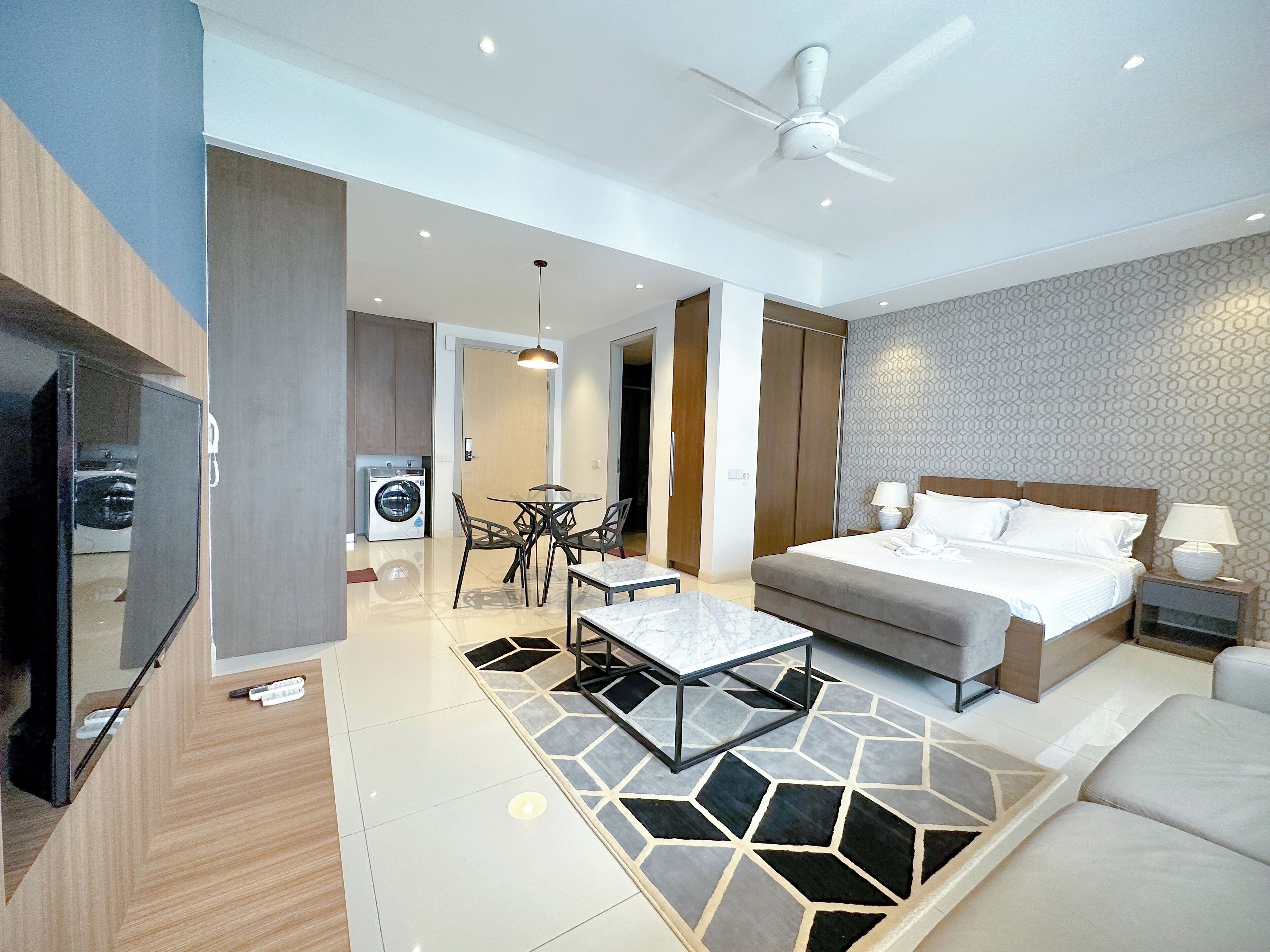 Blackout curtains, iron/ironing board, free WiFi