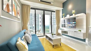 Apartment, 1 King Bed with Sofa bed | Living area