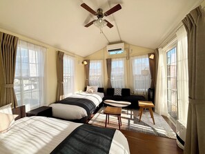 Comfort Mobile Home, 4 Bedrooms, Terrace, Mountain View | Premium bedding, down comforters, blackout drapes, iron/ironing board - Inn the Fuji (Fujiyoshida)