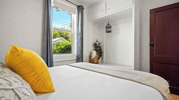 2 bedrooms, iron/ironing board, travel crib, WiFi