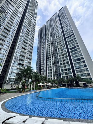 2 outdoor pools, open 9:00 AM to 6:00 PM, pool umbrellas, pool loungers - chup housing (Ha noi)