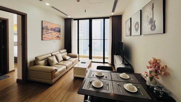 Luxury-Apartment, Balkon, Seeblick | Wohnbereich