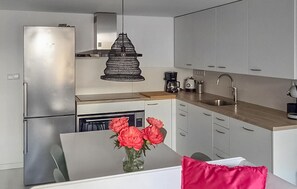 Fridge, oven, dishwasher, coffee/tea maker