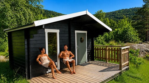 Luxury hillside family home with panoramic views, sauna & hot tub