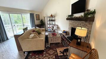 TV, fireplace, DVD player