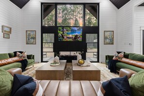 Smart TV, fireplace, video games