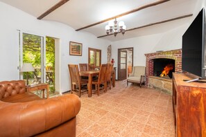 Televisión, chimenea