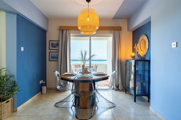 Apartment, 2 Bedrooms, Kitchen, Sea View | In-room dining - Bayview 2-BR Apartment in Larnaca (Larnaca)