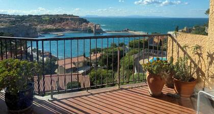 Collioure large apartment terrace swimming pool garage air-conditioning exceptional view.
