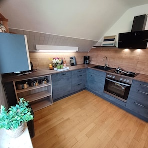 Fridge, oven, stovetop, dishwasher