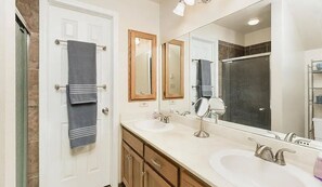 Hair dryer, towels