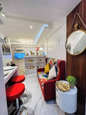 Apartment, 1 Bedroom | Living room - Budget Loft-type Condo in Uptown CDO (Cagayan de Oro)