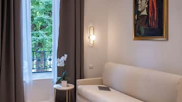 Habitació quàdruple familiar, bany privat | Llençols italians de la marca Frette i roba de llit d'alta qualitat