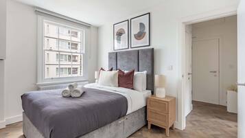 1 bedroom, desk, iron/ironing board, travel cot