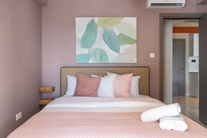 Appartement, 1 tweepersoonsbed met slaapbank, keuken, uitzicht op de stad | Verduisterende gordijnen, een strijkplank/strijkijzer, gratis wifi