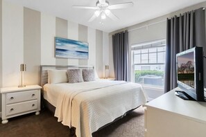 4 bedrooms, iron/ironing board, travel cot, Internet