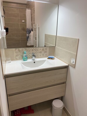 Shower, hair dryer