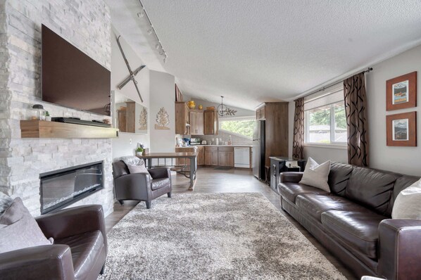 TV, fireplace, video games, offices