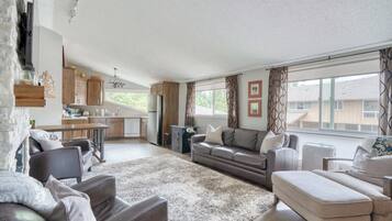 TV, fireplace, video games, offices