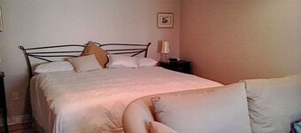 Linden Homestead: Modern Queen Bed B&B suite in Century Farm House
