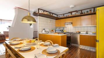 Villa, Multiple Beds, Patio, Mountain View (Villa Darsena) | Private kitchen | Fridge, microwave, oven, stovetop