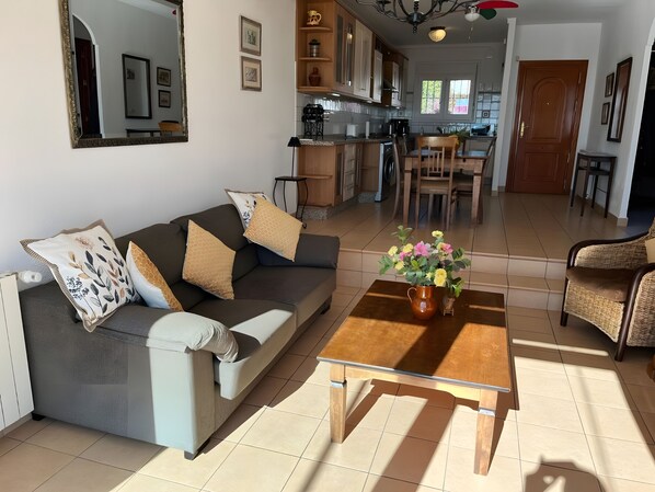 TV, DVD player, stereo