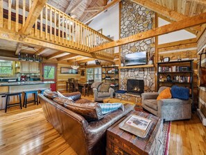 Smart TV, fireplace, computer monitors