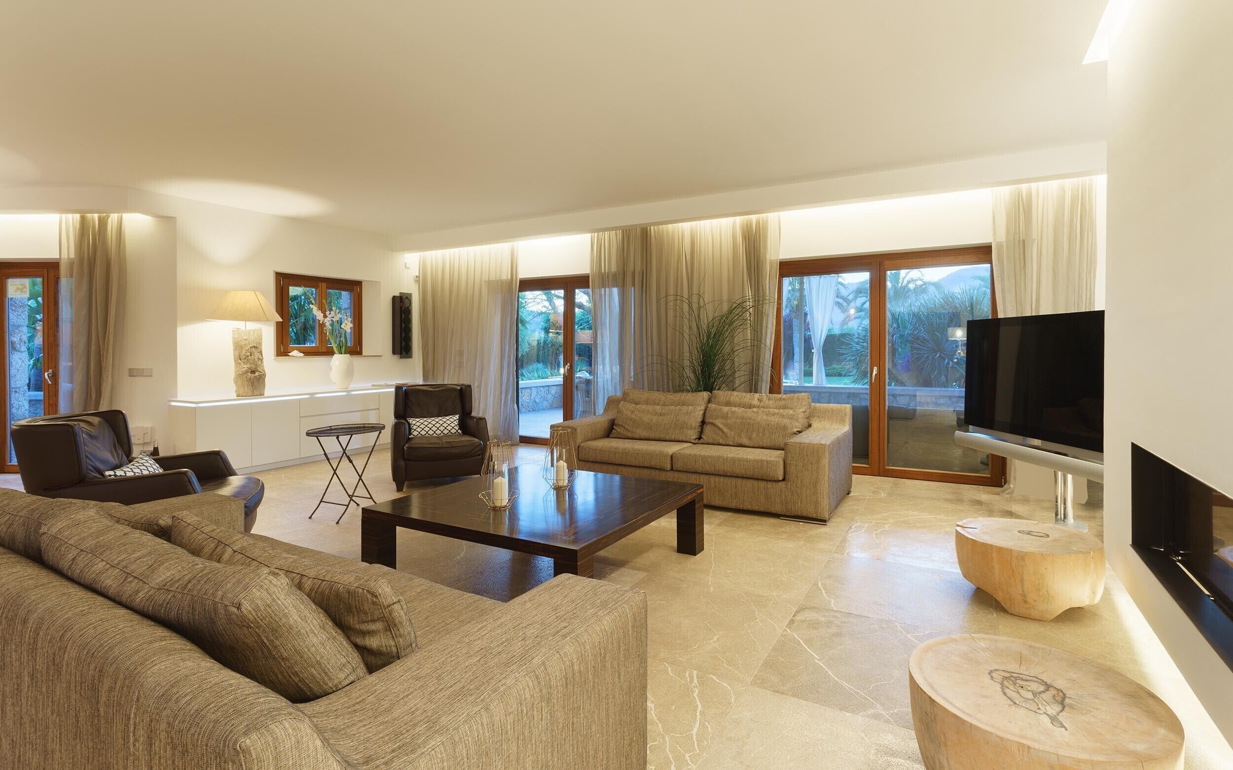 TV, fireplace, video games, DVD player