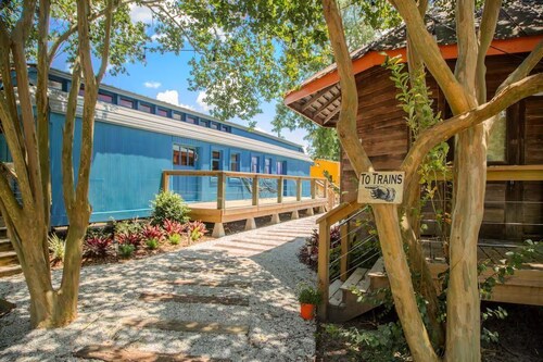 Train Wreck Inn - The Blue Train Car