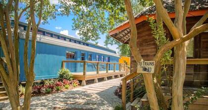 Train Wreck Inn - The Blue Train Car