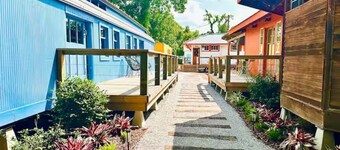 Train Wreck Inn - The Blue Train Car