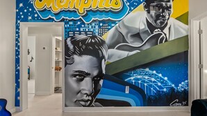 A mural with the word "Memphis" and a cityscape.