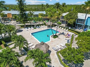 Outdoor pool, a heated pool