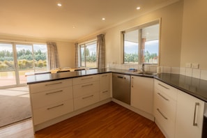 Fridge, oven, stovetop, dishwasher