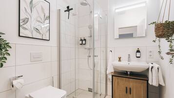 Apartment, 1 King Bed with Sofa bed, Kitchen | Bathroom | Hair dryer, heated floors, towels, soap