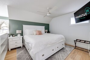 House (3 Bedrooms) | 3 bedrooms, desk, laptop workspace, iron/ironing board - Cottage on Medicine Lake (Plymouth)