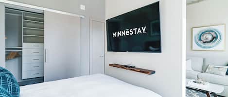 Leilighet (0 Bedroom) | 1 soverom, skrivebord for bærbar PC og sengetøy