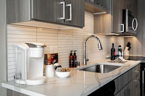 Apartment (1 Bedroom) | Private kitchen | Microwave, oven, stovetop, dishwasher