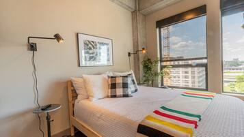 Appartement (0 Bedroom) | Espace de travail pour ordinateur portable, draps fournis