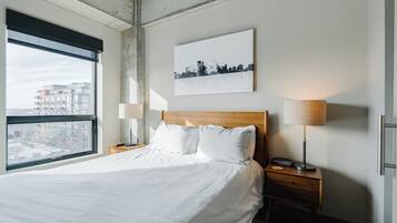 Appartement (0 Bedroom) | Espace de travail pour ordinateur portable, draps fournis