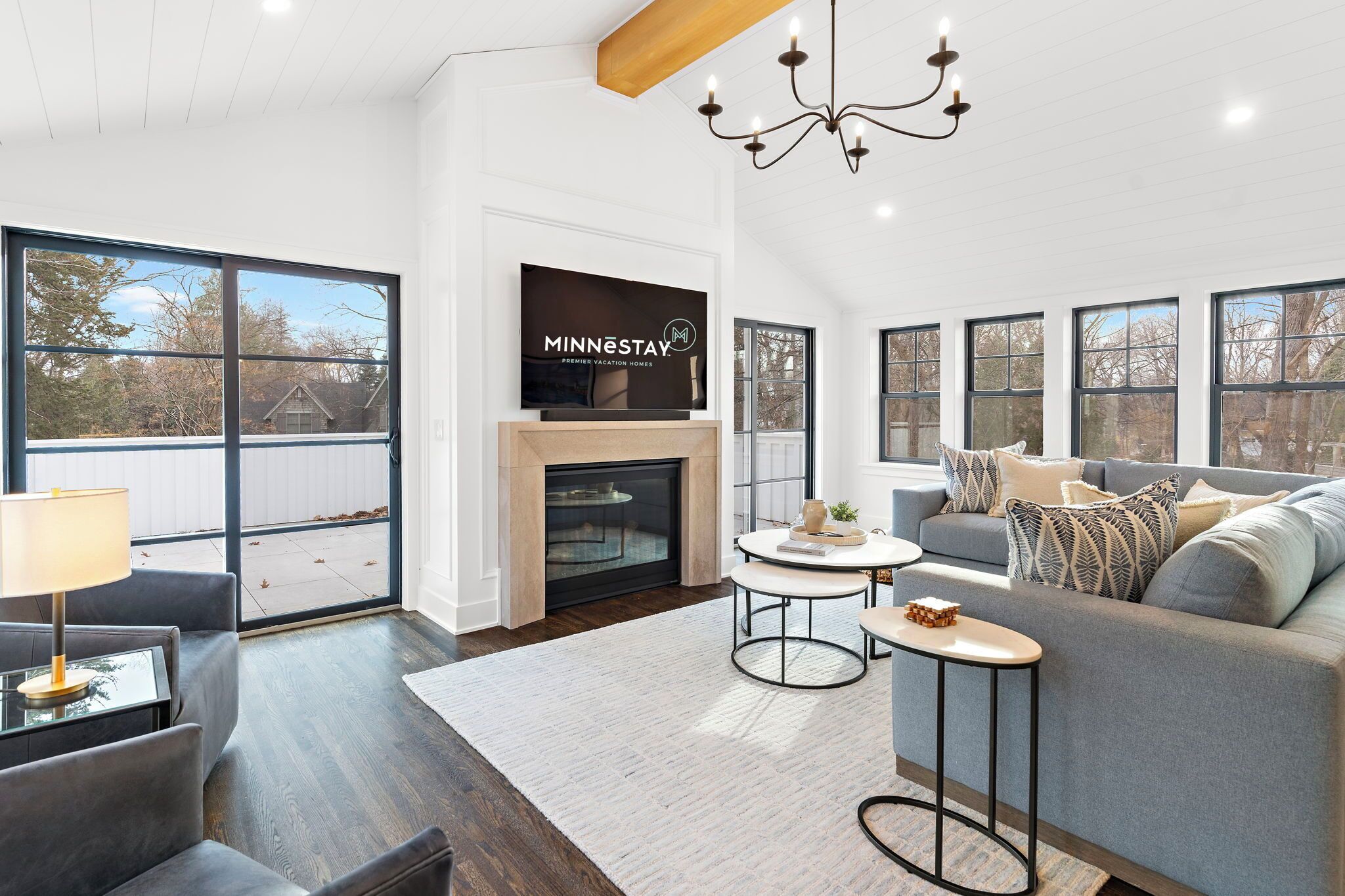 Villa (3 Bedrooms) | Living area | TV, fireplace