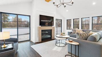 Villa (3 Bedrooms) | Living area | TV, fireplace