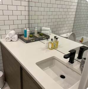 Towels, soap, toilet paper