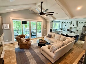 Smart TV, fireplace, video games, ping pong