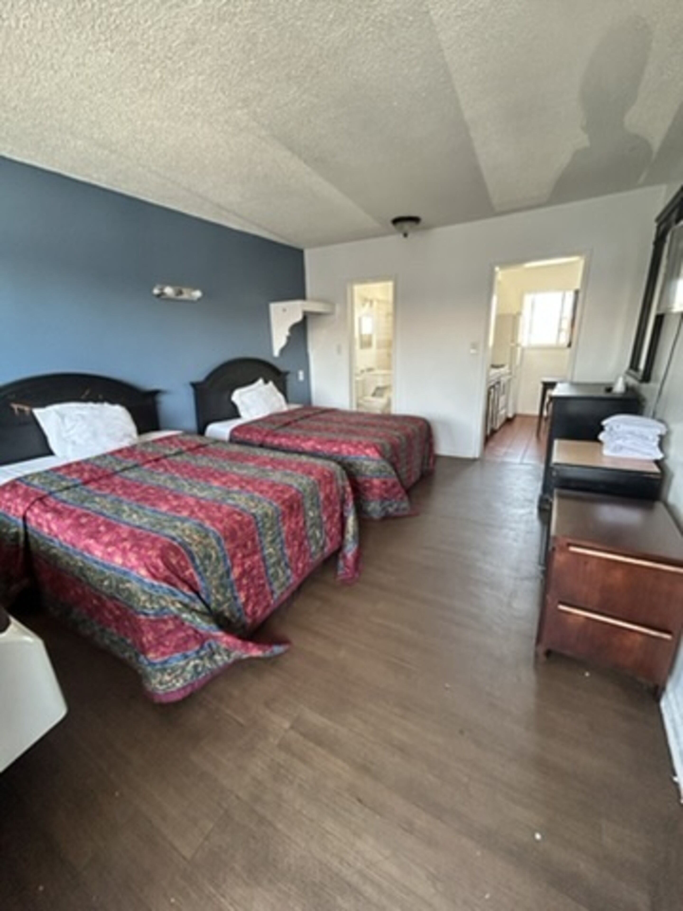 Family Studio, 2 Double Beds, Kitchen | Desk, laptop workspace, free WiFi, bed sheets