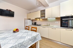 Fridge, oven, stovetop, dishwasher