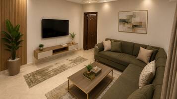 Apartment, 1 Bedroom, Balcony | Living area