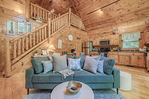 TV connectée, cheminée, livres