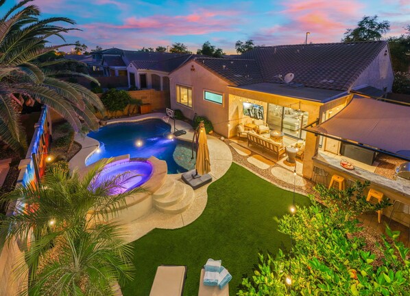 Outdoor pool, a heated pool